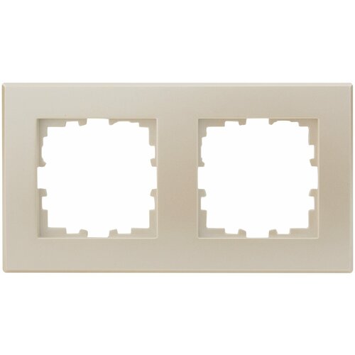 Рамка для розеток и выключателей Lexman Виктория плоская, 2 поста, цвет жемчужно-белый