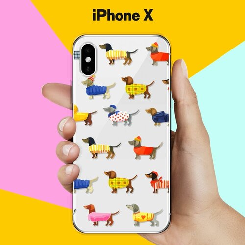 Силиконовый чехол Модные Таксы на Apple iPhone X силиконовый чехол модные таксы на apple iphone 11 pro max