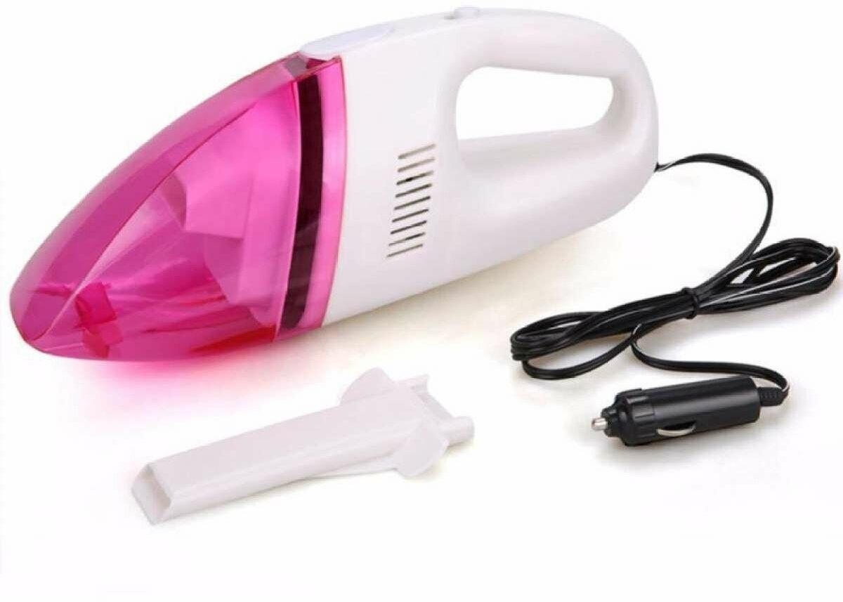 Автомобильный пылесос Vacuum Cleaner Portable/200 мл/AV-040 /функция сбора воды/130 вт/белый-розовый - фотография № 1