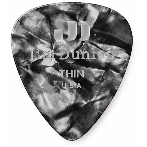 Медиаторы, тонкие, 12 шт. Dunlop Celluloid Black Pearloid Thin 483P02TH 12Pack lot of 100pcs thin 0 46mm gauge celluloid guitar picks plectrums black pearl