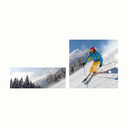 Модульная картина Горнолыжник трасса Размер48х114см 28х6048х48 1998₽