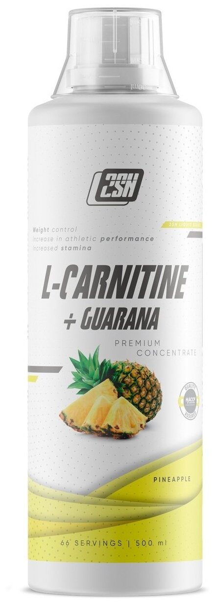 L-Carnitine Concentrate + Guarana, 500 , Pineapple / 