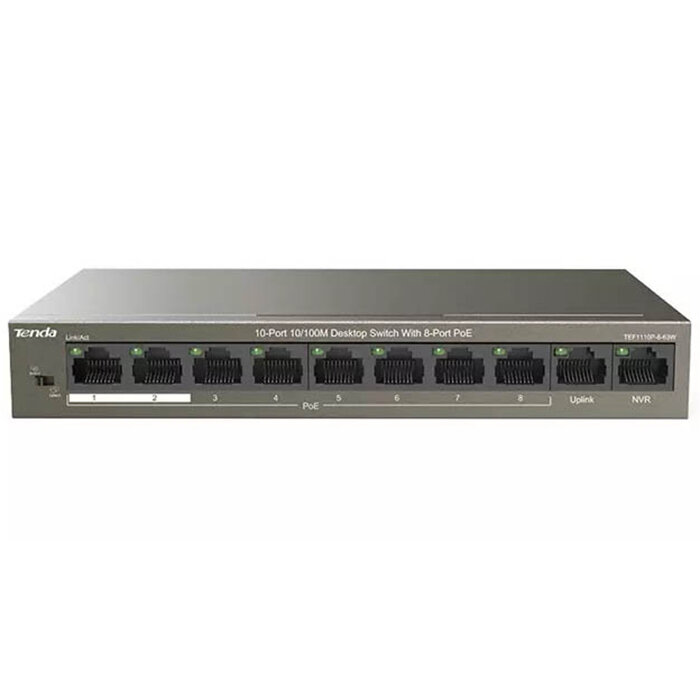 Коммутатор TENDA 10PORT 100M 8POE TEF1110P-8-63W