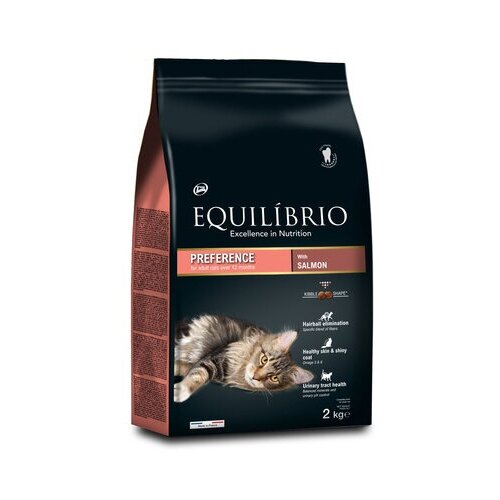 Equilibrio (Эквилибрио) Сухой корм для взрослых кошек с лососем (Preference Salmon) 0,4 кг