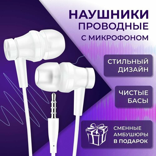 Проводные наушники BOROFONE с микрофоном для смартфона, для андроид и не только, компьютерные. наушники borofone bm61