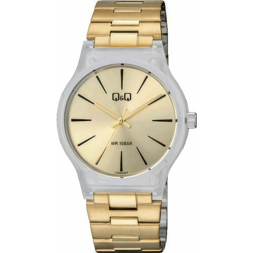 Наручные часы Q&Q Casual, золотой lisa smith золотистый открытый браслет с античным мужским ликом