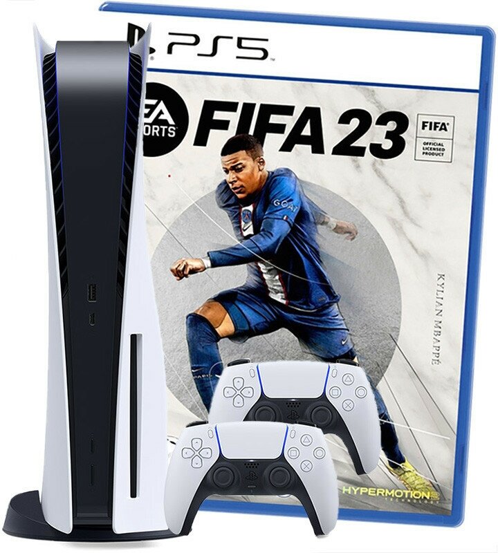 Игровая приставка Sony PlayStation 5+Игра FIFA 23+2-ой геймпад (3 ревизия)