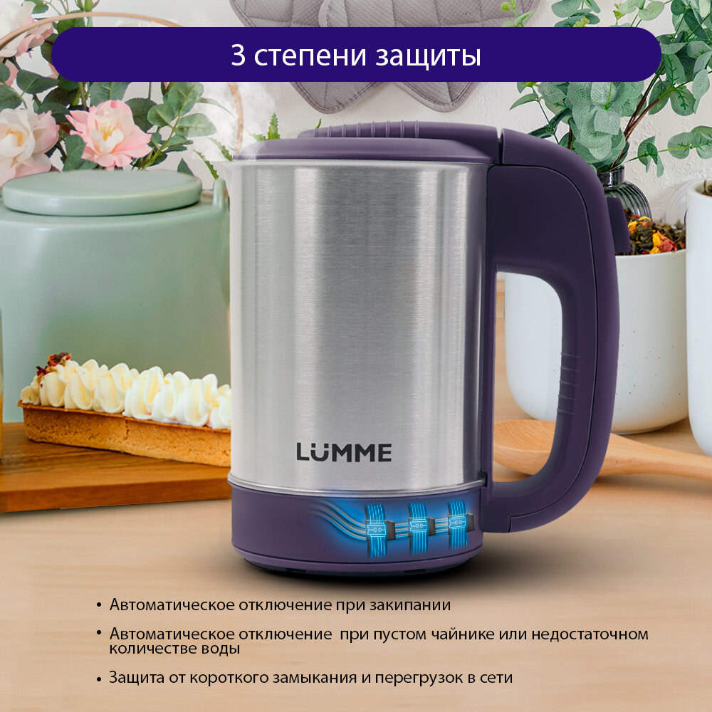 LUMME LU-155 темный топаз чайник металлический - фотография № 9