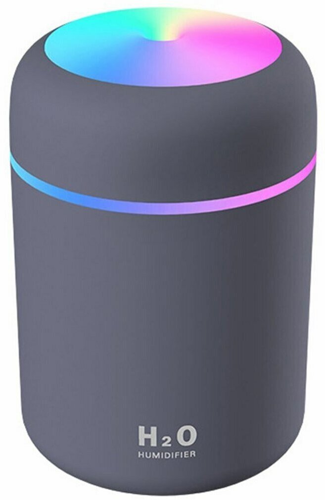 Увлажнитель воздуха, портативный увлажнитель с LED подсветкой, увлажнитель H2O. 300мл, серого цвета - фотография № 19