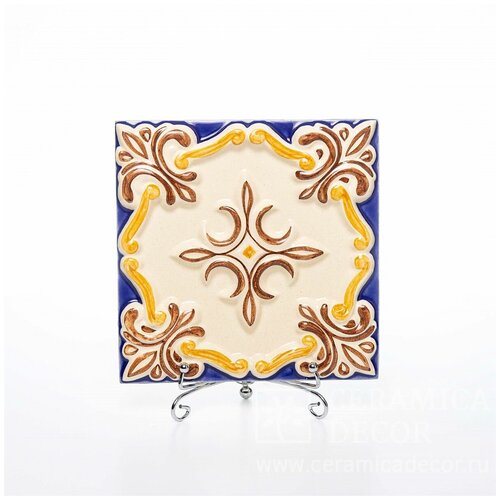 Изразец Пэчворк с лепным рельефом