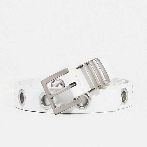 фото Ремень сима-ленд, размер 100, белый сима-лэнд