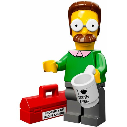 Минифигурка Лего 71005-7 : серия COLLECTABLE MINIFIGURES Lego The Simpsons; Ned Flanders (Нед Фландерс) lego 71005 11 апу нахасапимапетилон со стаканом коллекционная минифигурка лего симпсоны 1 серия