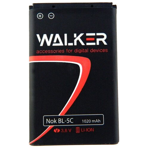 Аккумулятор NOKIA, WALKER BL-5C, LI-ION, 1020 mah, 3.8 V / аккумуляторная батарея для мобильного телефона Android, АКБ батарейка для мобильника