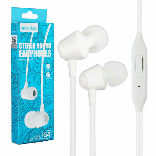 Наушники проводные с микрофоном белые G4 420₽