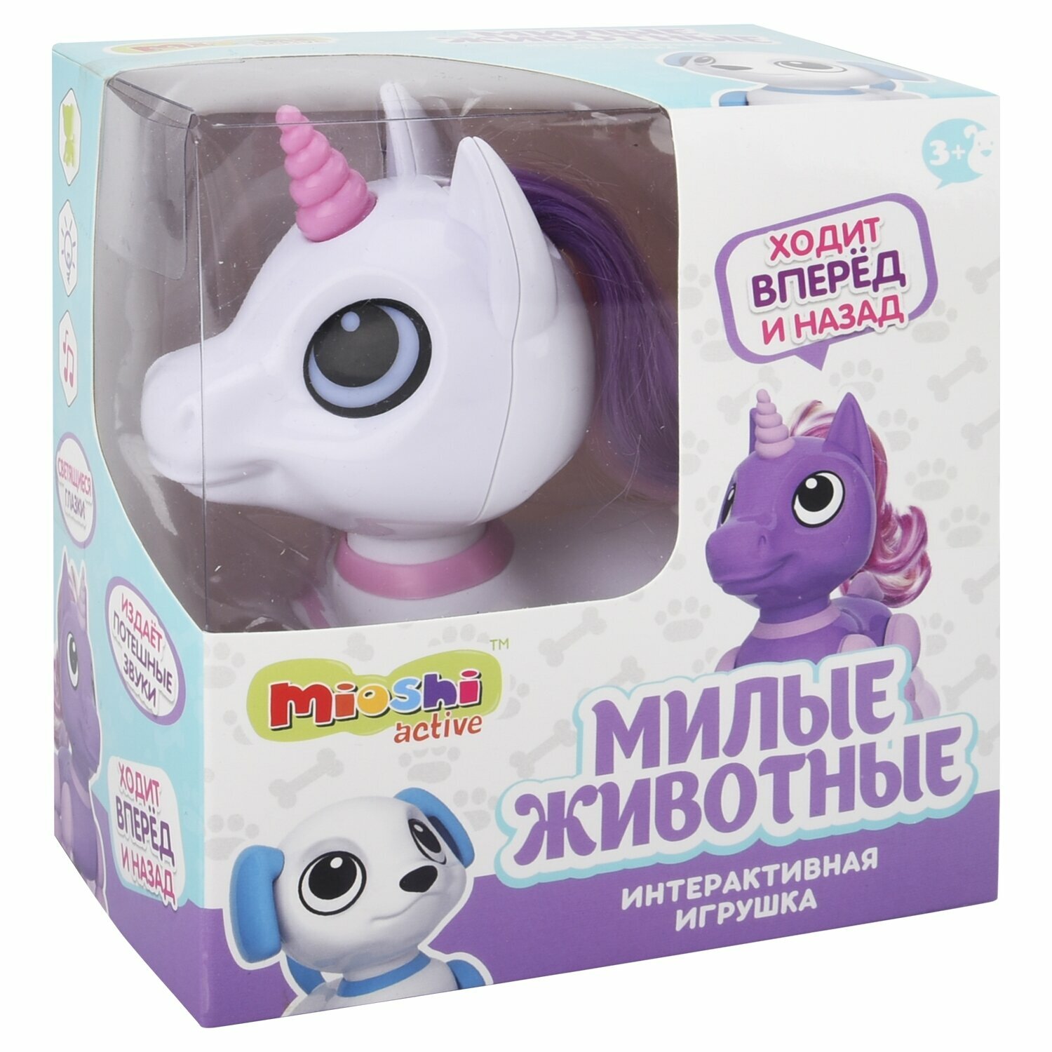 Интерактивная игрушка Mioshi Active "Милые животные: Единорожка" (13 см, свет, звук, подвиж, роз.)