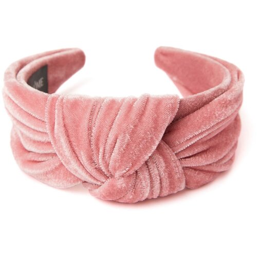 Розовый ободок с узлом из бархата Размер onesize розовый