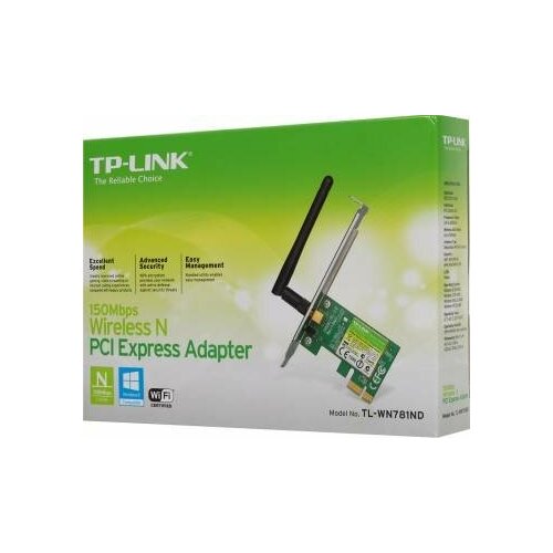 Сетевой адаптер Wi-Fi TP-Link TL-WN781ND N150 PCI Express (ант. внеш. съем) 1ант.