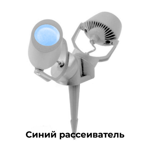 Светильник 3M1.001.000. LUU2L, MINI TOMMY 2L SPIKE серый, синий, 2XGU10 LED с лампами 400Lm, 4000К