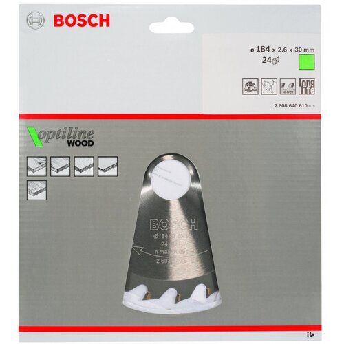 Пильный диск Bosch KSB 184х30 мм 24 WZ Optiline Wood (2608640610)