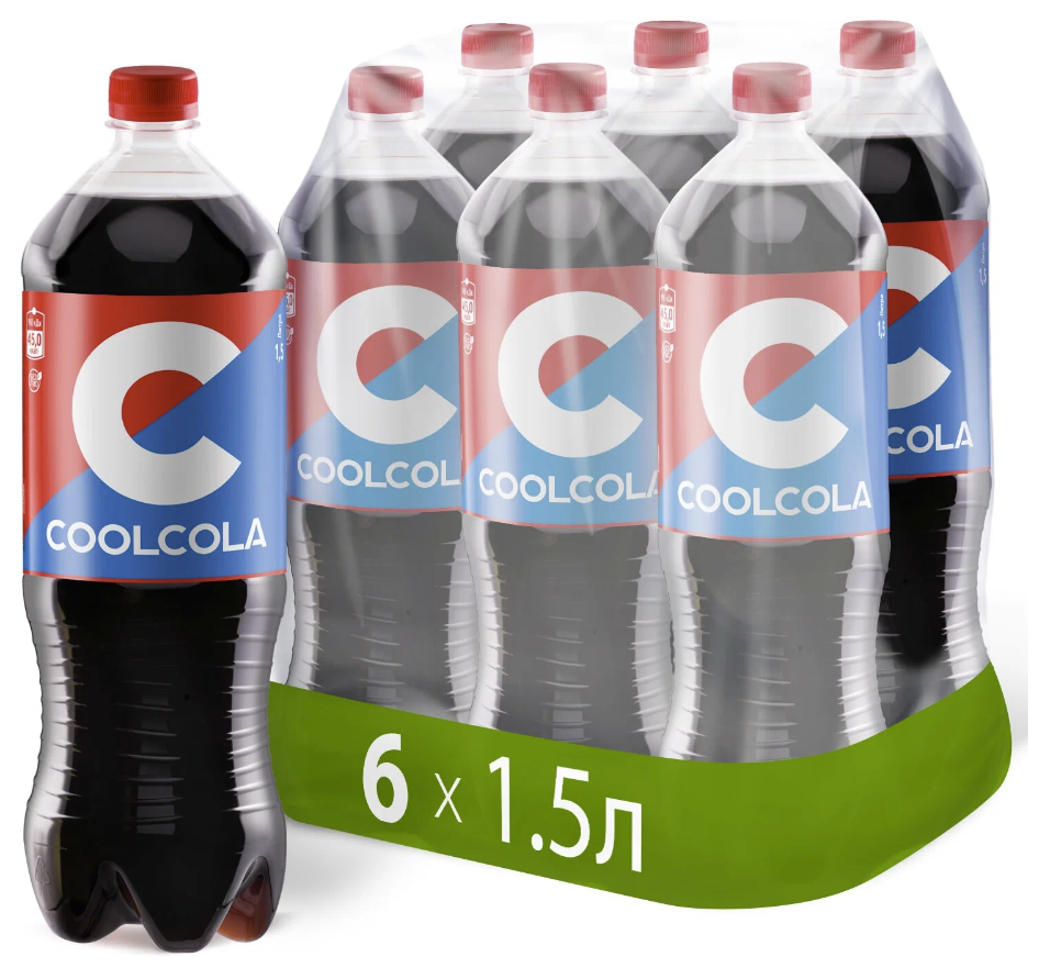 Напиток "Кул Кола" ("Cool Cola") безалкогольный сильногазированный, ПЭТ 1.5 упаковка (6шт) - фотография № 1