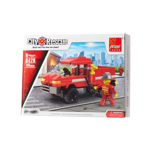 Конструктор Peizhi City Rescue 0478, 99 дет. конструктор трансформер для мальчиков quan guan fire rescue team 100044 пожарная команда 481 деталь