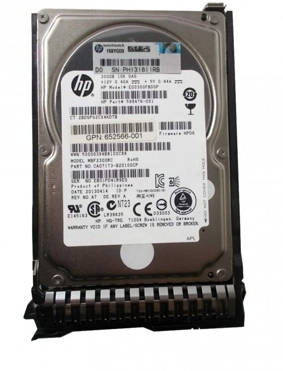 Жесткий диск HP 300GB, 3G, SAS, 10K RPM, SFFDP EG0300FBDSP