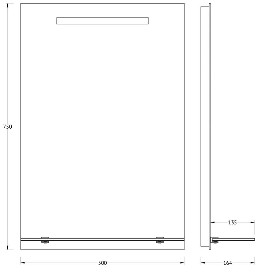 Зеркало EVOFORM LEDLINE-S 50 с подсветкой с полкой BY 2152 - фотография № 2