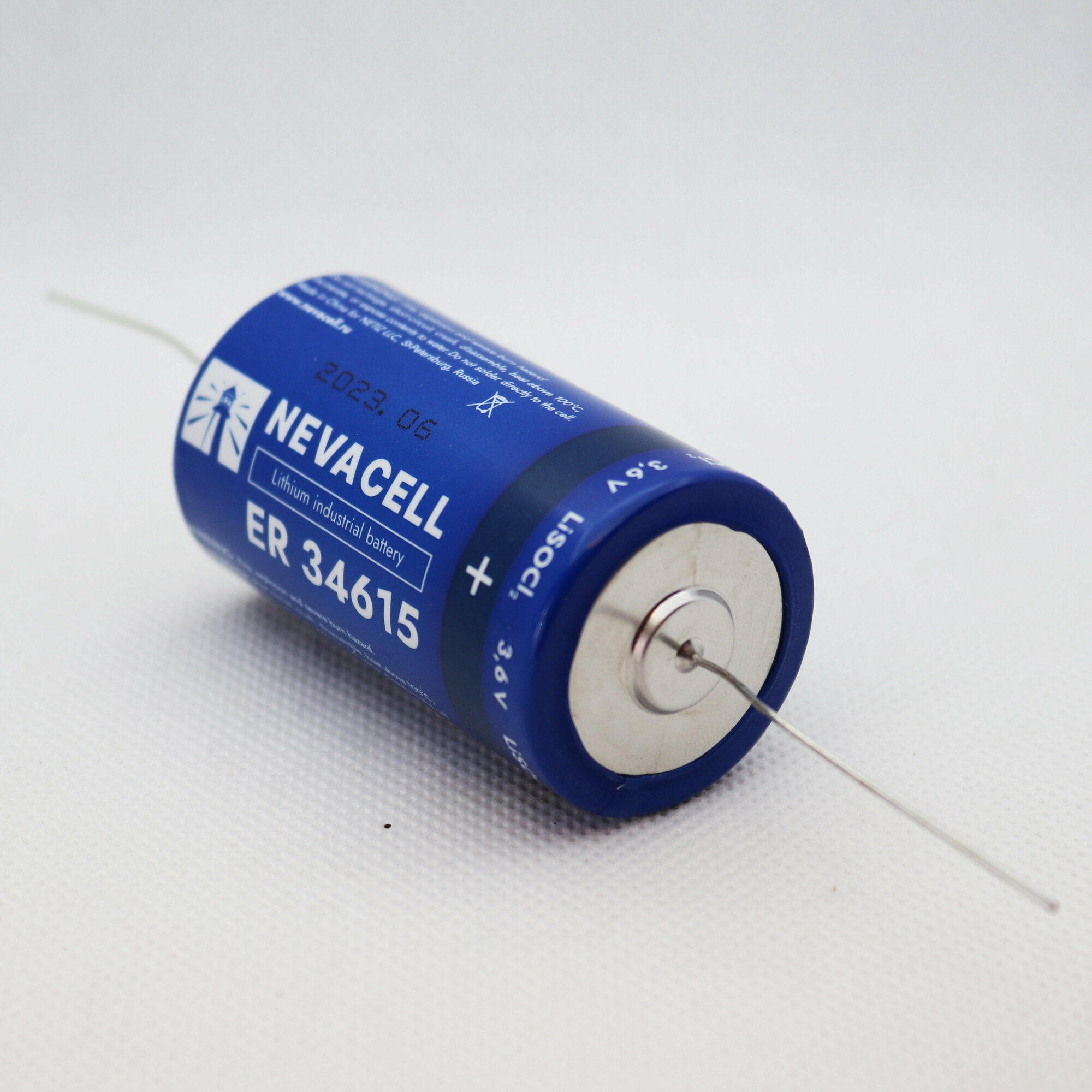 Батарейка литиевая NevaCell ER34615, 3,6В, аксиальные токовыводы