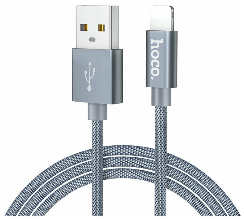 Кабель USB Lightning 8Pin HOCO U44 Timing 1.2м серый