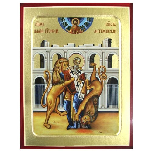 Икона священномученика Игнатия Богоносца (со львами) на дереве: 125 х 160