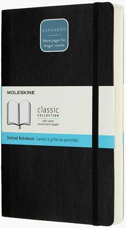 Блокнот в точку Moleskine Classic Soft Expended A5 (QP619EXP) 400стр, мягкая обложка, черный