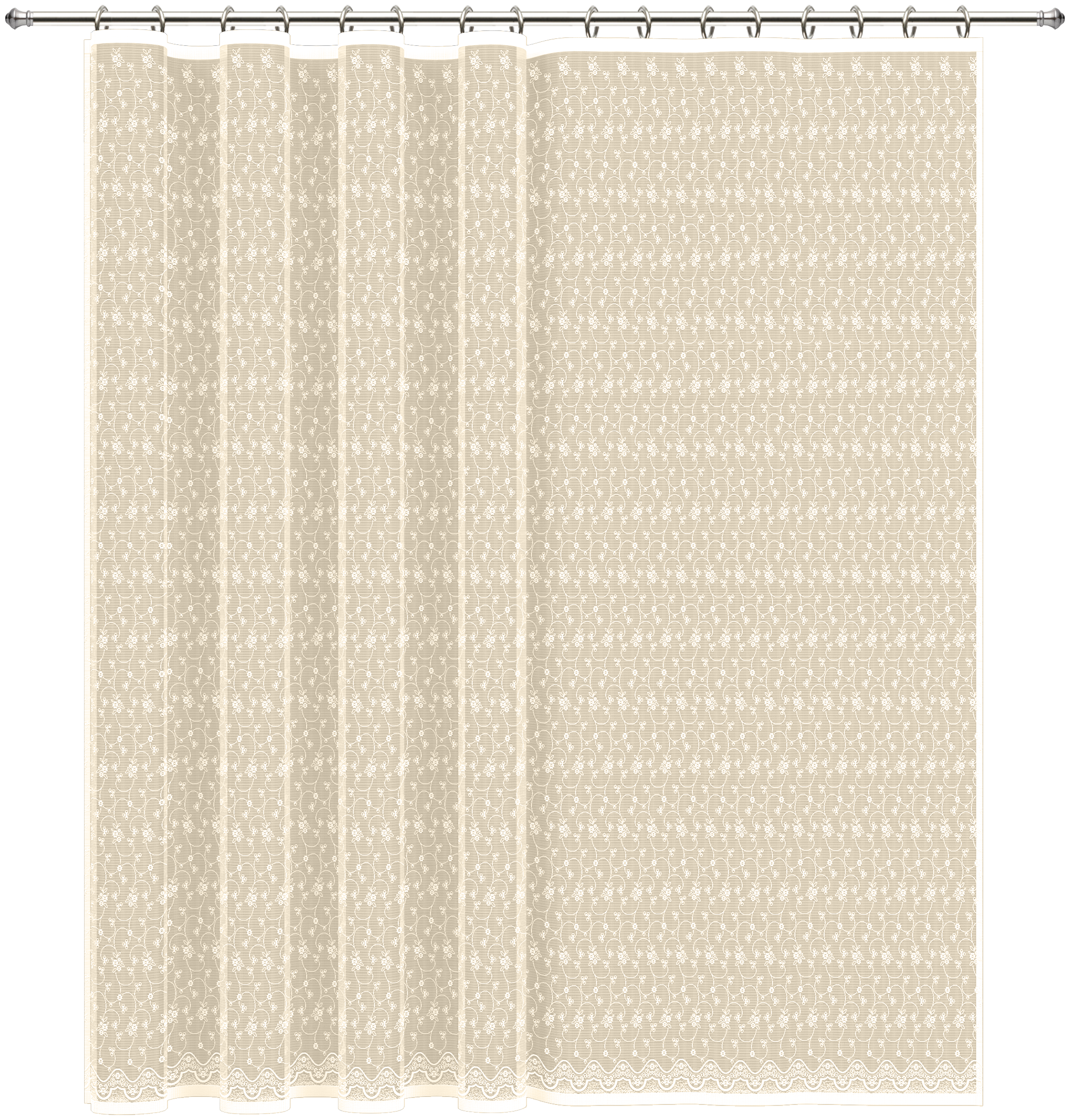 Тюль на ленте «Прованс» 300х260 см цвет экрю