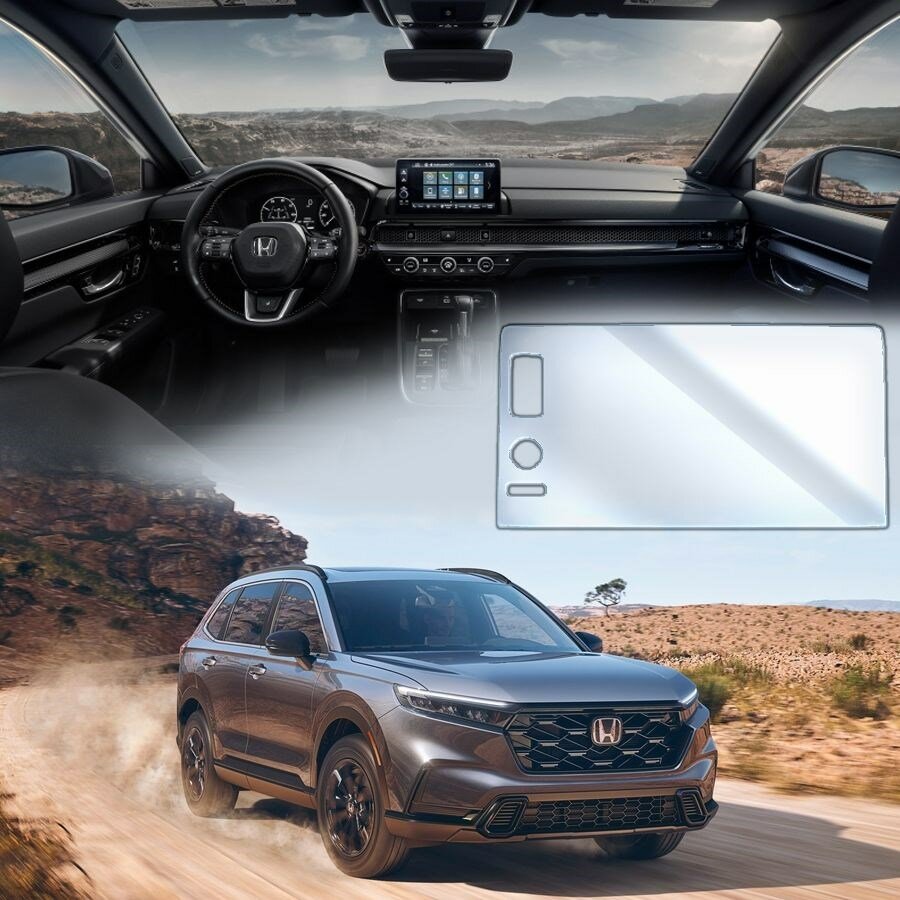 Защитное гибридное стекло Krutoff для экрана мультимедии Honda CR-V 2022