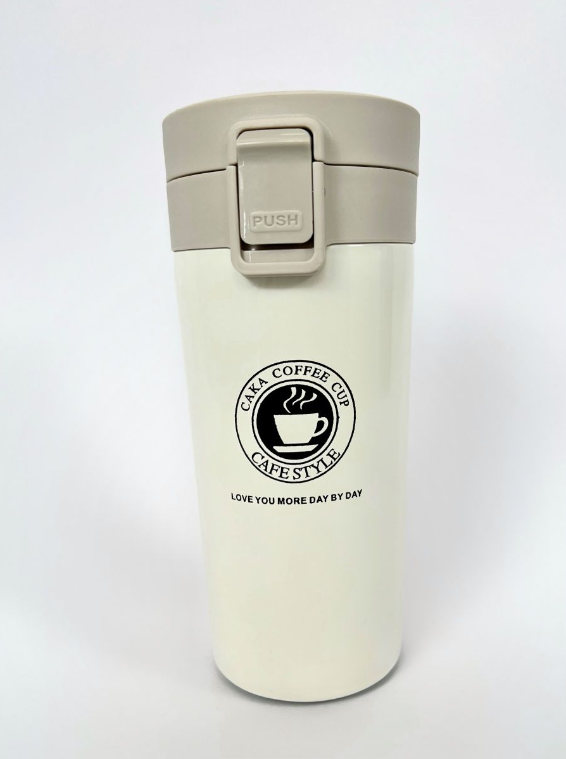 Термокружка металлическая, термостакан для чая и кофе, белая - фотография № 2