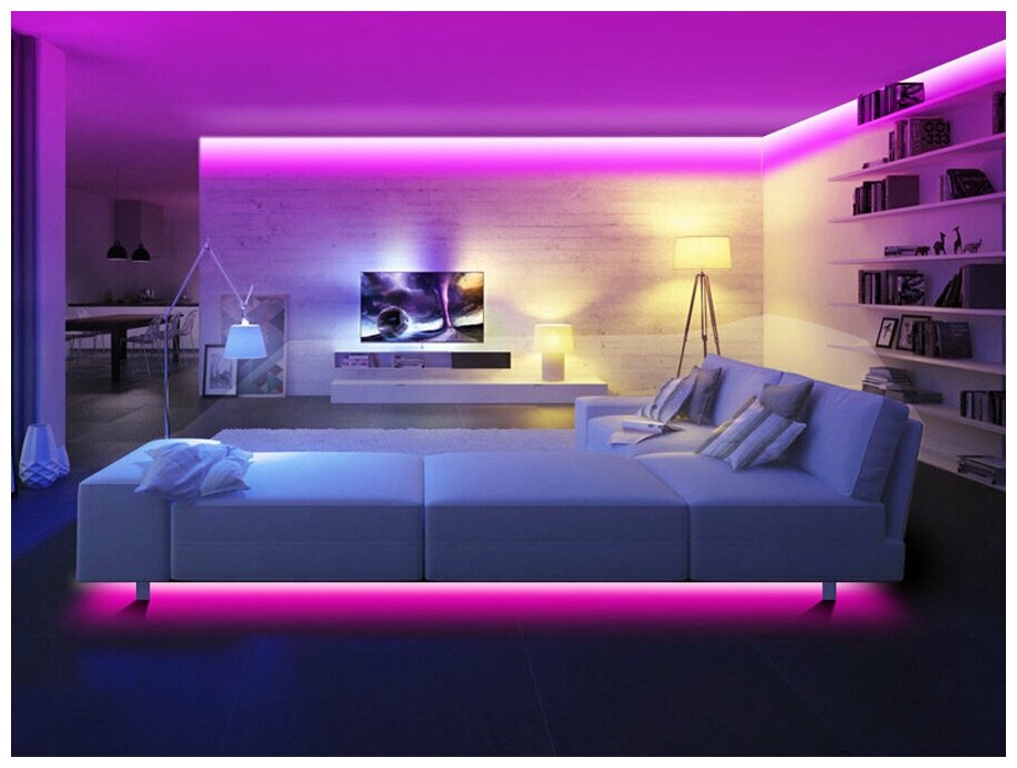 Светодиодная лента SmartElectronics 5м, 220В, IP67, 120 LED/m Гибкий неон 5 метров, неоновая RGB лента, подсветка интерьера/Розовый - фотография № 7