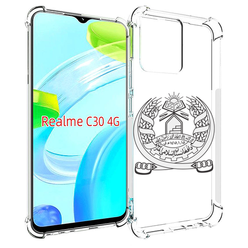 Чехол MyPads герб-афганистан для Realme C30 4G / Narzo 50i Prime задняя-панель-накладка-бампер