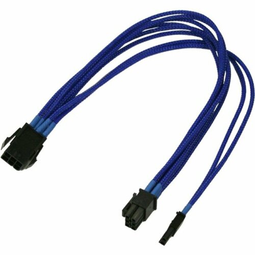 Аксессуар Переходник Nanoxia 6-pin PCI-E - 8-pin (6+2) 30cm Blue NXP683EB gpu vga dual 8 pin pci e male to 8 pin 6 pin pci e female 180 degree connector desktop graphics power adapter board