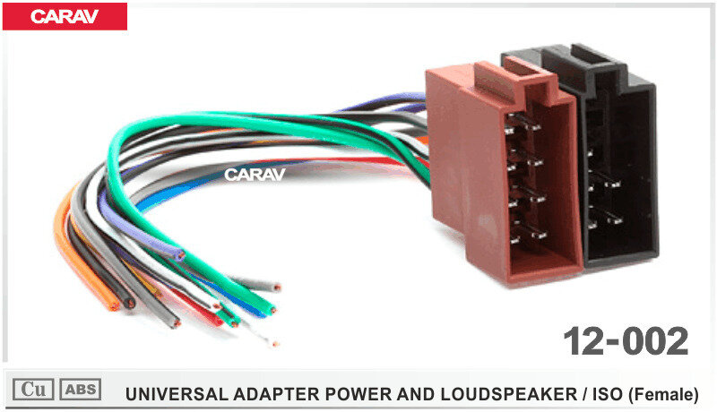 ISO - евро разъем ответная часть / питание + акустика CARAV 12-002