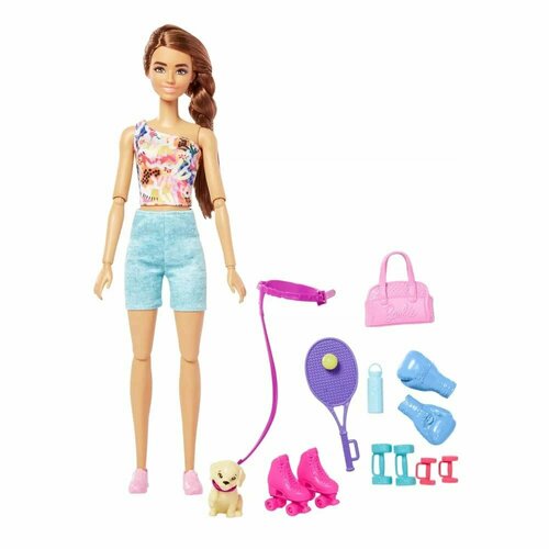 Кукла Mattel Barbie Спортсменка с собачкой HKT91 кукла barbie олимпийская спортсменка gjl73 софтбол