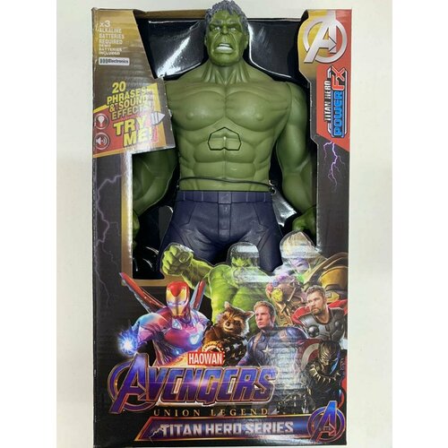 Фигурка коллекционная интерактивная Халк 30см / Мстители / Супергерои / Киновселенная Марвел / Игрушка для мальчика / цвет зеленый