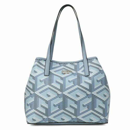 Сумка тоут GUESS, голубой сумка тоут guess katey tote коричневый