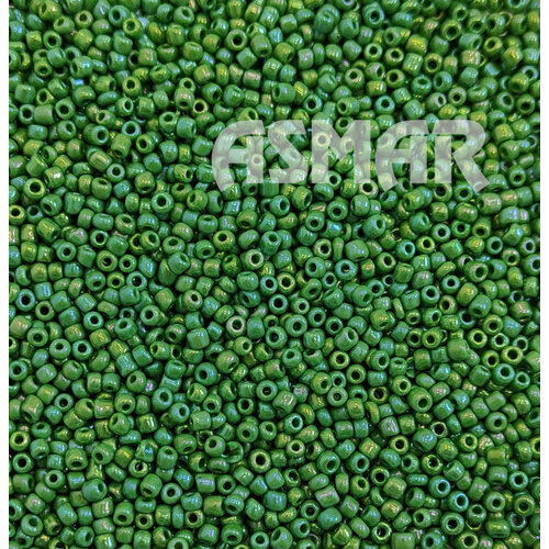 фото Бисер "asmar" размер №12, вес: 450 г, зелёный хамелеон