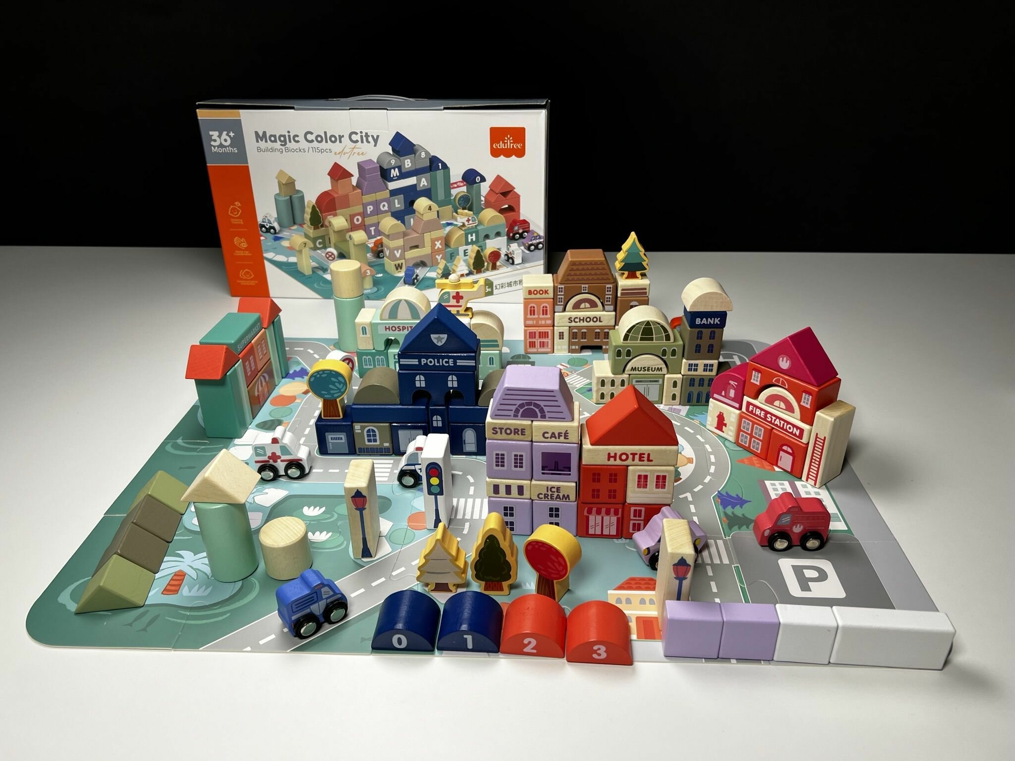 Деревянные кубики Город развивашка