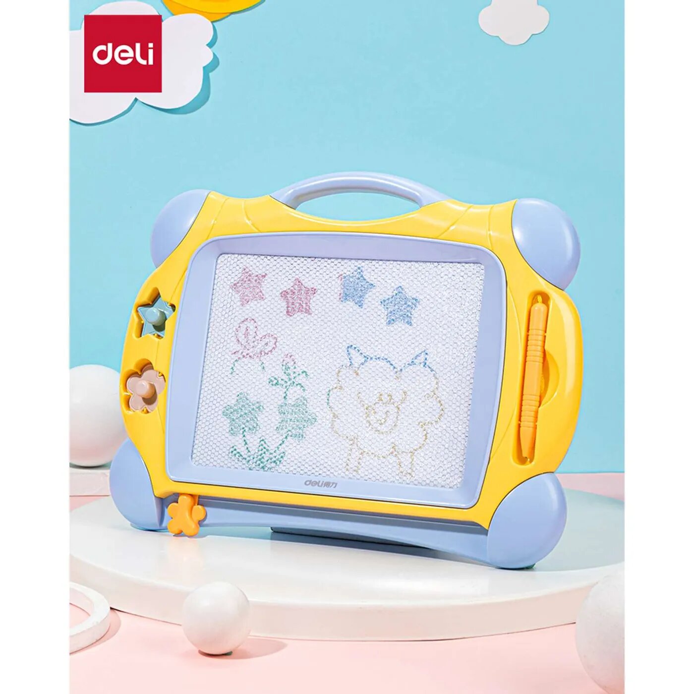 Доска для рисования Deli 50302YELLOW магнитные прямоугольная желтый - фото №6