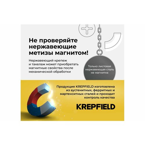 KREPFIELD Шайба Нержавеющая М16 DIN 125 А2 плоская 12 шт 125A2ШАЙБАМ17-12