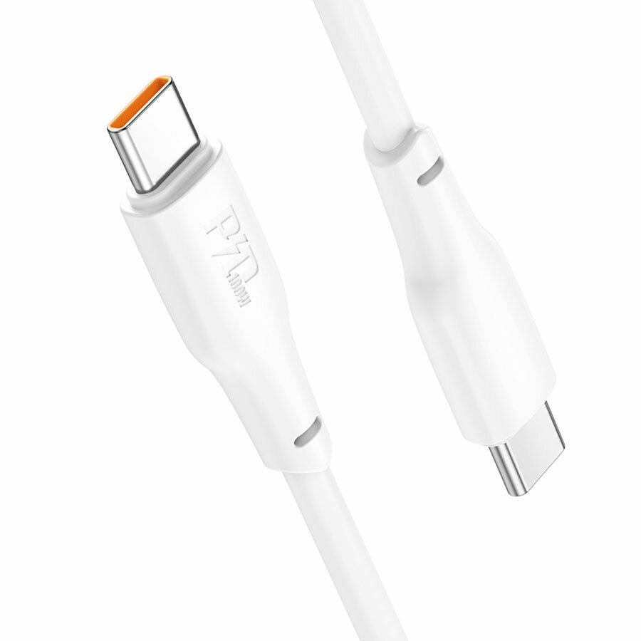 Кабель USB-C HOCO X93 Force Type-C - Type-C, 3A, 60W, 1 м, белый — фото 1