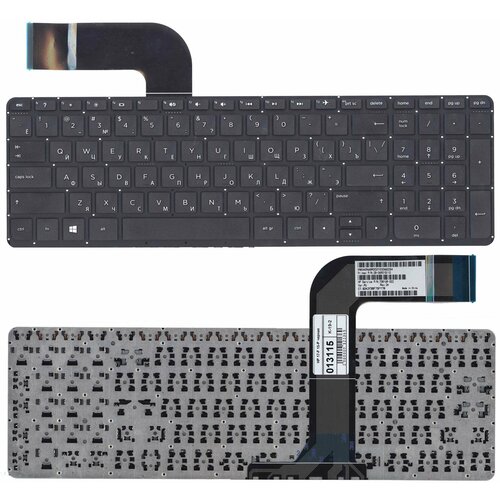 Клавиатура для HP Pavilion 15-p112nr черная, без рамки, плоский Enter