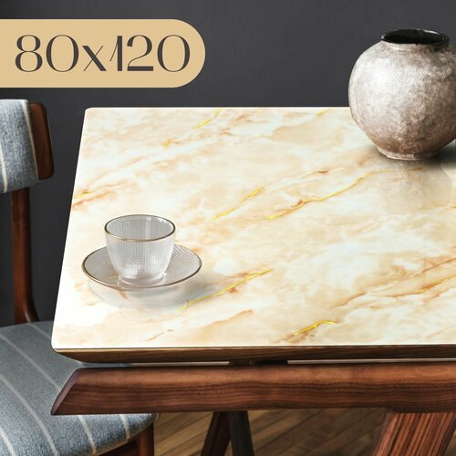 Скатерть на стол силиконовая гибкое жидкое стекло 80x120 см