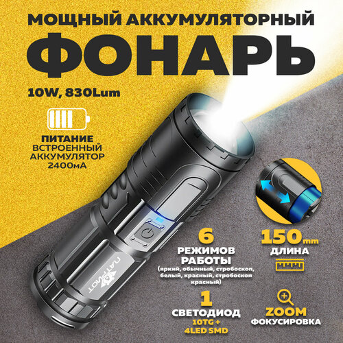 фонарь налобный 1l аккум pt flg47 патриот Фонарь ручной (1L+1L, встр. аккум, ZOOM) PT-FLR37 Патриот