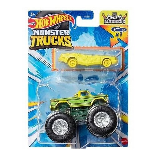 Набор из 2-х машин Hot Wheels (Monster Trucks) Midwest Madness HWN42-LA10 набор машинок monster jam монстр джем траки меняющие цвет м 1 64 2 шт 6044943